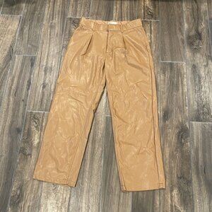 Abercrombie leather tan pants size 12 (075)
